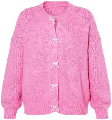 Studio Untold - Dames - Vest oversized strikjesknopen - Roze - Maat 58+