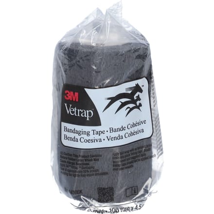 3M Vetrap Elastisch Steunverband 10 cm x 450 Zwart 1 Verband(en)