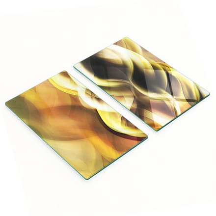 Decoratieve glazen snij- en serveerplanken, goudkleurig, 2x30x52 cm