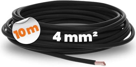Flexibele 4 mm² Enkeladerige Installatiekabel 10 Meter Zwart
