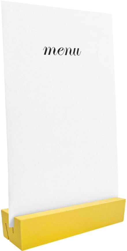 CombiCraft Blanco houten kaarthouder 100x30mm geel - per stuk