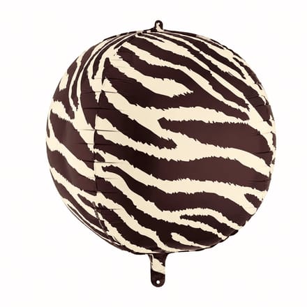 PartyDeco - Folieballon rond zebra print 50 cm