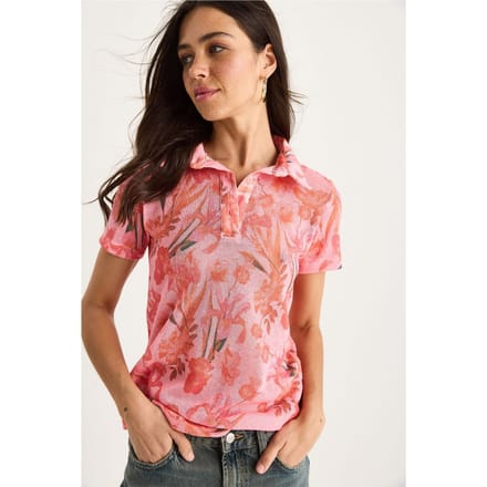 Bloemige Poloshirt Blouse