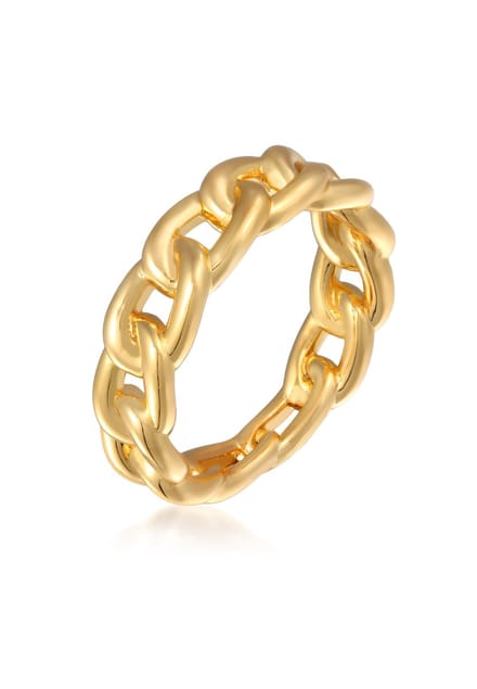 Elli - Ring - Dames Band Schakels Kettingoptiek Trend Goudkleurig - Dames