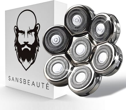 Sansbeauté® Scheerkop - Scheerhoofd - Vervangbaar - 7 bladen - JK-1360 & LK-8820/30 - Geschikt Voor Sansbeauté® SkullSharp PRO & SkullSharp V1 / V2