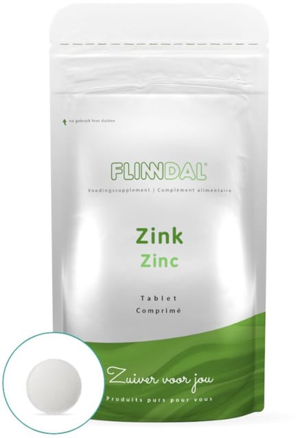 Flinndal Zink Tabletten - Voor het Herstellen van de Huid en Weerstand - 30 Tabletten