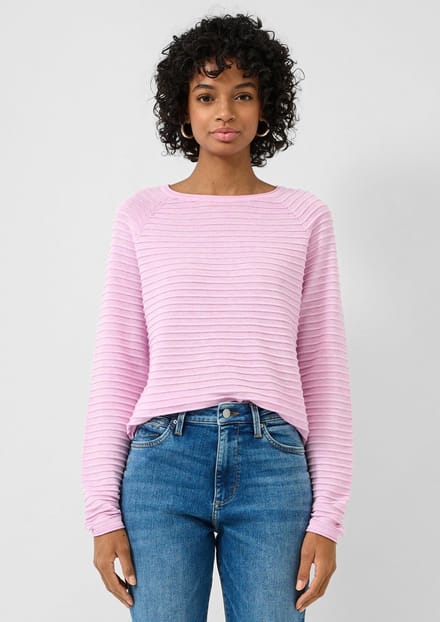Structuurpatroon Viscose Mix Pullover Dames QS