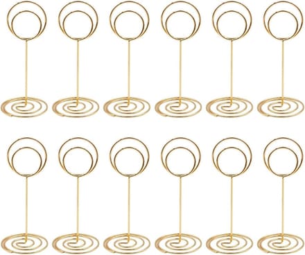 12pcs Mini Place Card Holders Table Number Holder Wedding - Gold