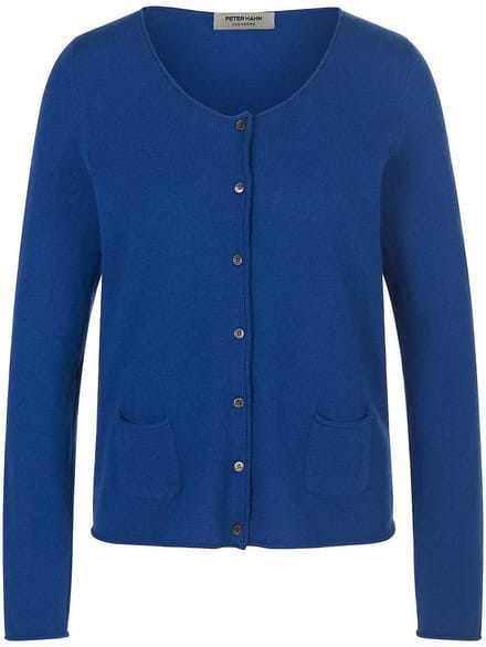Vest 100% kasjmier Van Peter Hahn blauw