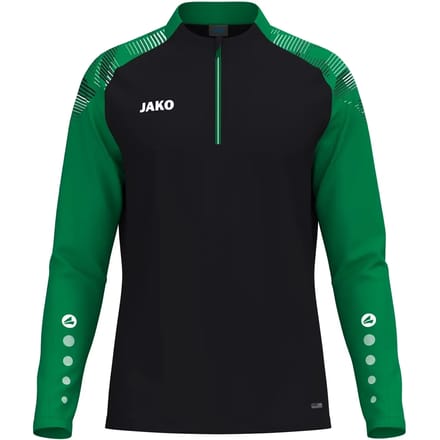 Jako Sonic Ziptop Heren - Zwart / Groen | Maat: M