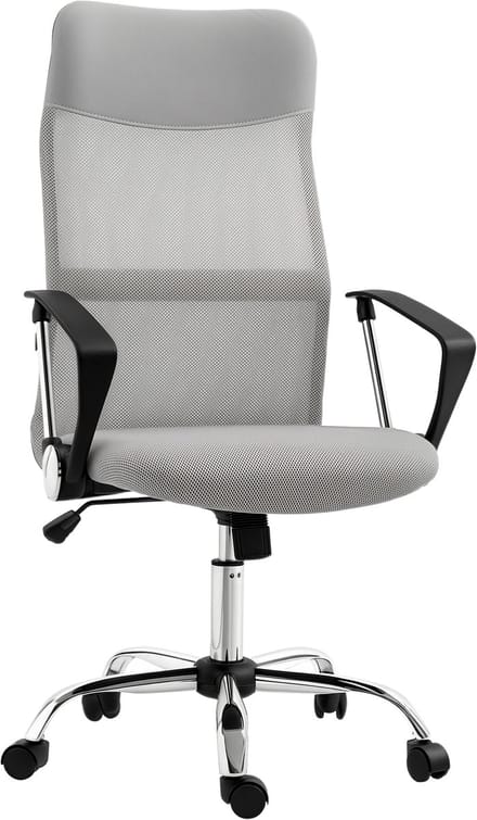 HOMCOM-bureaustoel - meshstof - 63x65x119cm - grijs