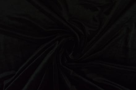 35 meter stretch fluweel - Zwart - 93% polyester - 7% elastaan