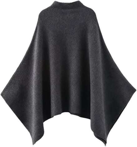 Gebreide Poncho - Omslagdoek Dames - Warmte en Stijl - Multifunctioneel Ontwerp - One Size - Zwart