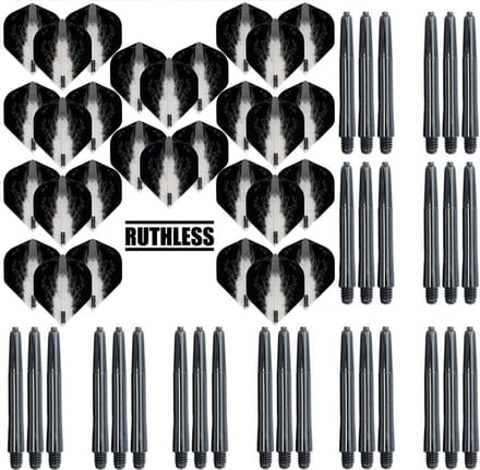 Darts Set - 10 Sets High Impact Flights – darts flights – Clear – plus 10 sets Dragon – darts shafts – medium