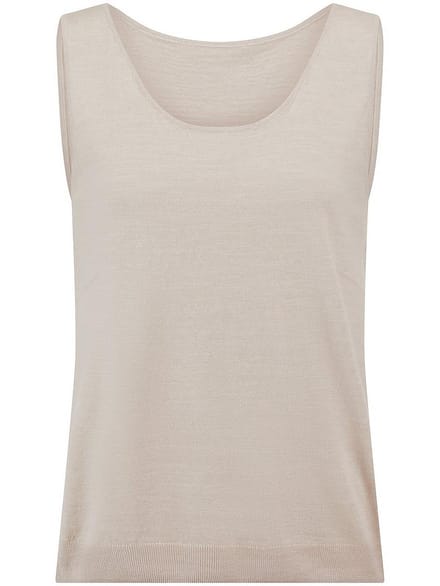 Tricottop ronde hals Van Peter Hahn beige