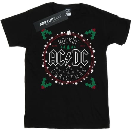 AC/DC Heren Kerstmis Cirkel T-Shirt (Zwart)