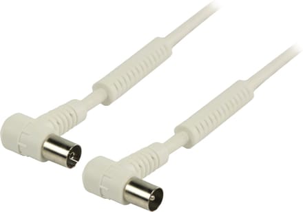 100 dB Coaxkabel Haaks Coax Male (IEC) - Coax Female (IEC) 3.00 m Wit