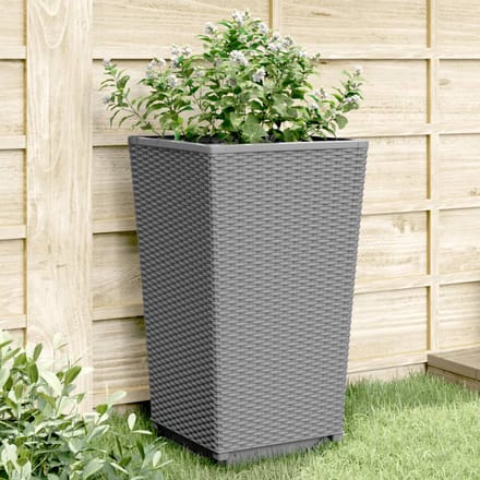 vidaXL - Plantenbakken - 4 - st - 32,5x32,5x57 - cm - polypropeen - lichtgrijs