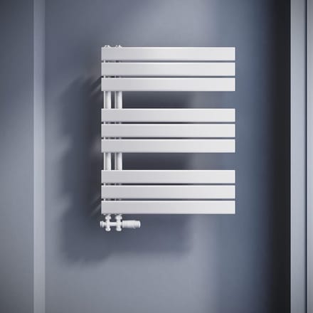 Platte Badradiator Wit Handdoekdroger 762x600 mm met Zijaansluiting