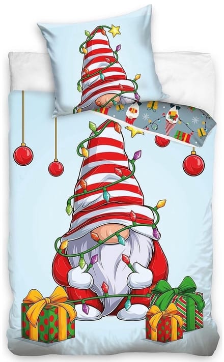 Kerst dekbedovertrek Santa 140 x 200 cm multi