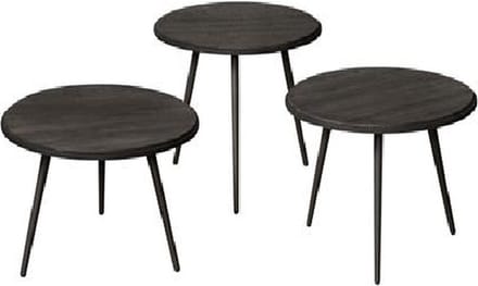 RENEW Turi table set (3) - 54x54/45/40/35 - recl. teak black