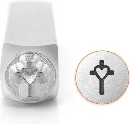Slagstempel Kruis met hart | Hoogte 6mm