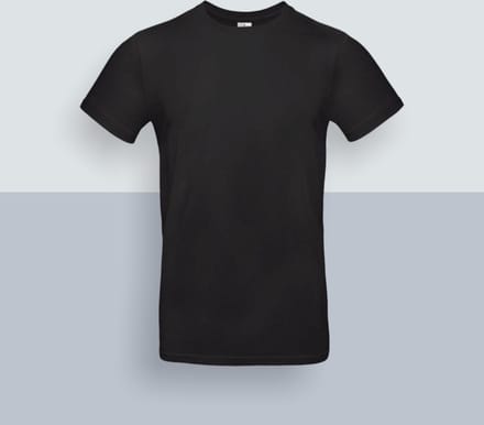 B & C - T-Shirt - pakket van 5 shirts - model heren - effen zwart - maat S