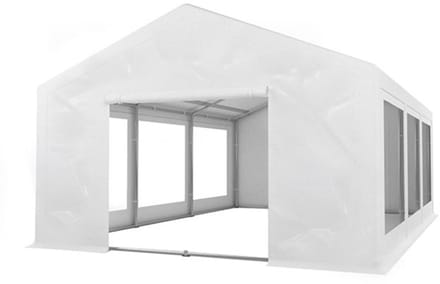 Partytent 4x6m PVC met grondframe brandvertragend