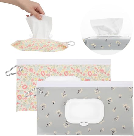 2-pack herbruikbare babydoekjeshouder - draagbare natte doekjes dispenser