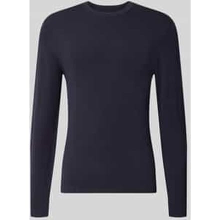 Gebreide pullover met geribde ronde hals