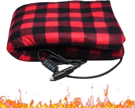 Verwarmde Deken - Auto Deken - Comfortabele Reizen - Instelbare Warmte - 148x108cm - Grijs