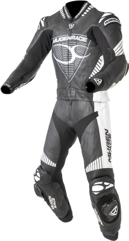 MUGENRACE Impegnato Zwart Wit Geperforeerd 2-Delig Motorpak - Racepak