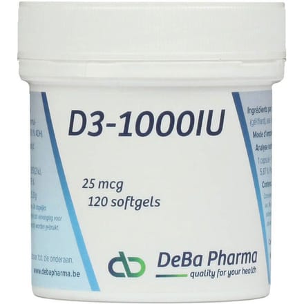 DeBa Pharma D3-1000 25mcg 120 Zachte capsules