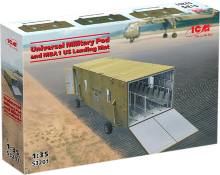 ICM Modelbouwpakket Militaire voertuigen - 53201 Universele Militaire Pod en M8A1-landingsmat Plastic - 1:35 - Modelbouw