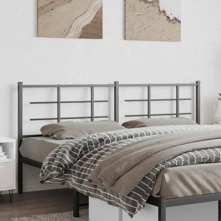 vidaXL - Vervangend - hoofdbord - 193 - cm - metaal - zwart