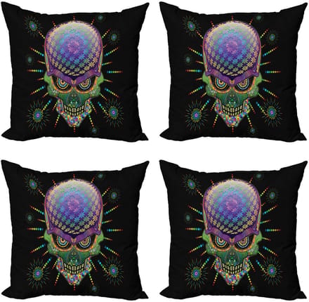ABAKUHAUS Psychedelische kussenhoezen Set – 45x45 cm – dubbelzijdig multicolor