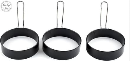 Ei vorm - Eier bakvorm - Eieren bakken - RVS - Perfect rond eitje - Bakvorm - Rond -3 stuks