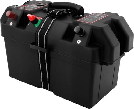 Batterijbox Boot - Accubak Marine - Energie Opslag - Dubbele USB Poorten - Zwart