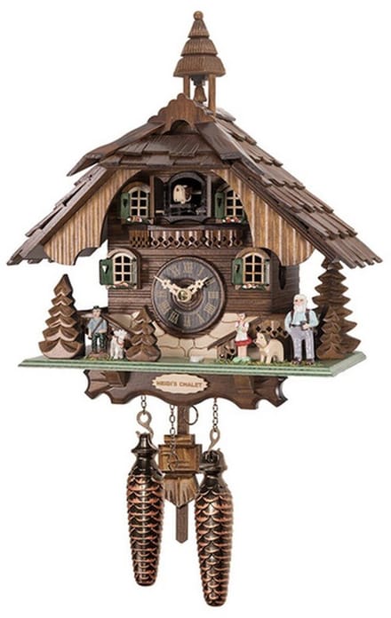 Engstler - 4443_Q - Koekoeksklok - Kwarts - Notenhout - 31 cm