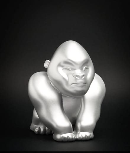Blogo Design - Spaarpot Gorilla - zilver