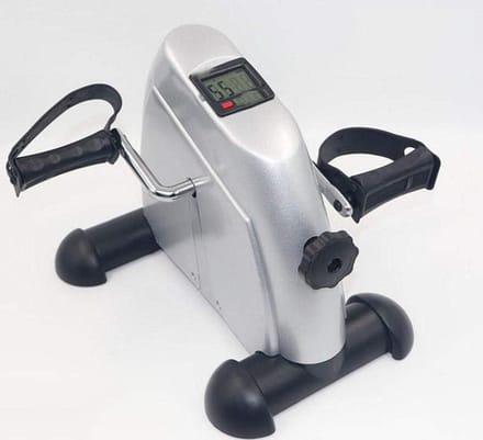 Mini Stepper - Hometrainer Fiets - Cardio Training - Verstelbare Weerstand - 220 Lb Capaciteit - Zilver