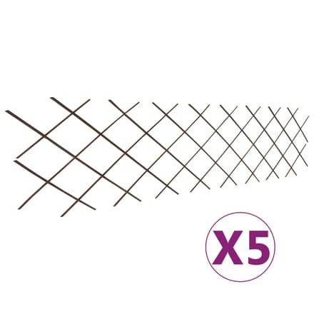 vidaXL - Tuinlatwerken - 5 - st - 180x60 - cm - wilgenhout
