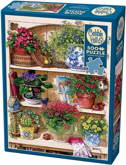 500 Stukjes Puzzel met Bloemenkast Thema en Poster