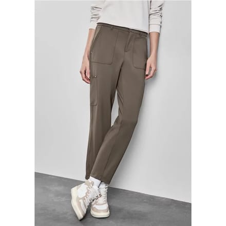 Jersey keperstof cargo broek