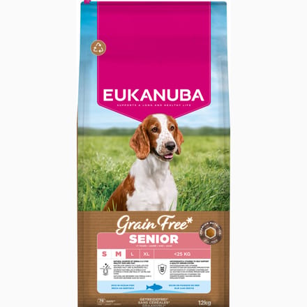 Eukanuba Senior Small & Medium Breed Graanvrij Oceaanvis - Hondenvoer - 12 kg
