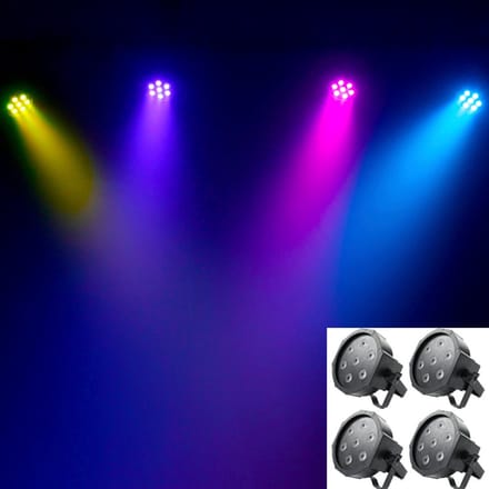 LED spot set - 4x RGB spots - Ayra ComPar 20 - Multikleur
