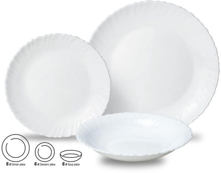 Kinghoff 1875 - Glazen Dinerset - 18 delig - Elegantie en Functionaliteit in Één