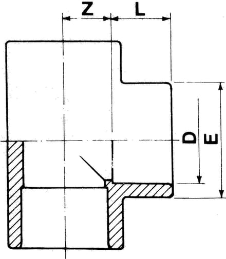 PVC - U T-Stück IG 1 1/4" PN10