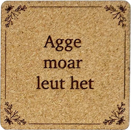Kurken Onderzetter Leut - Glazen Onderzetters - Gegraveerd - Tilburgs