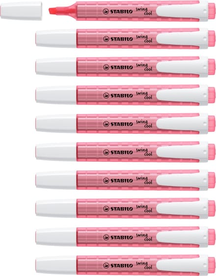 STABILO swing cool - Markeerstift - Perfect Voor Onderweg - Rood - Doos 10 stuks